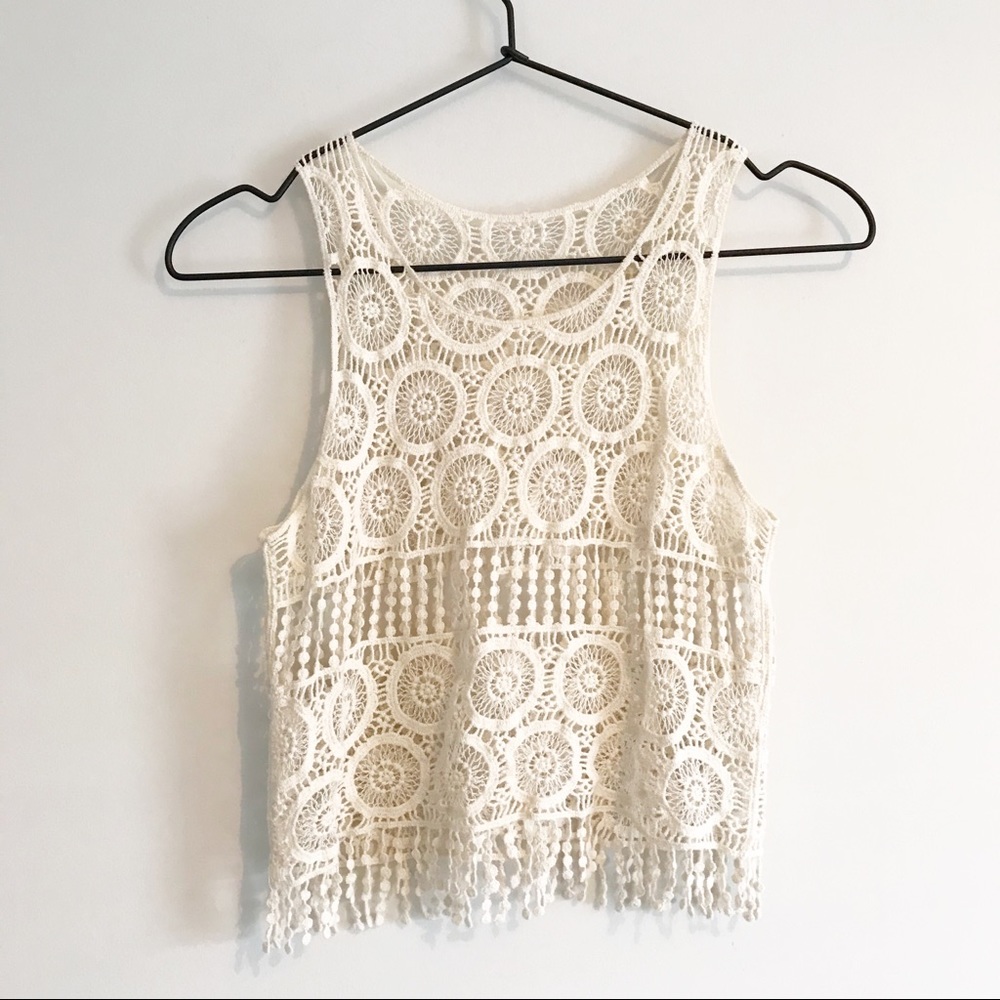 BOHO Crochet Crop Tank Top XXS